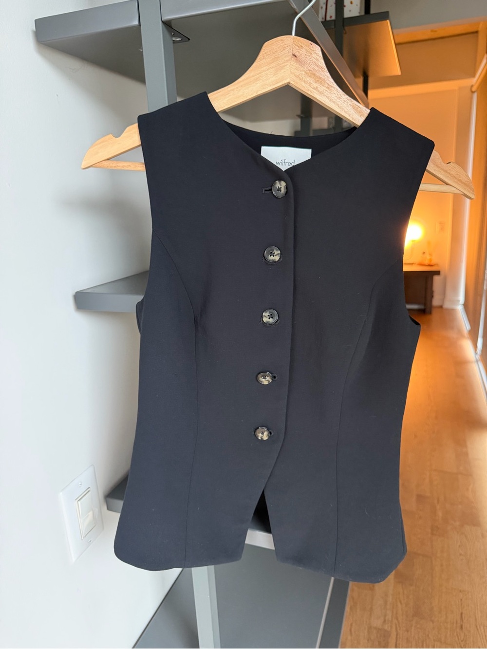 Wilfred Black Tailored Sleeveless Button Vest